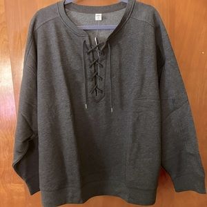 Womens sweatshirt. Size 2X. Charcoal gray color.
